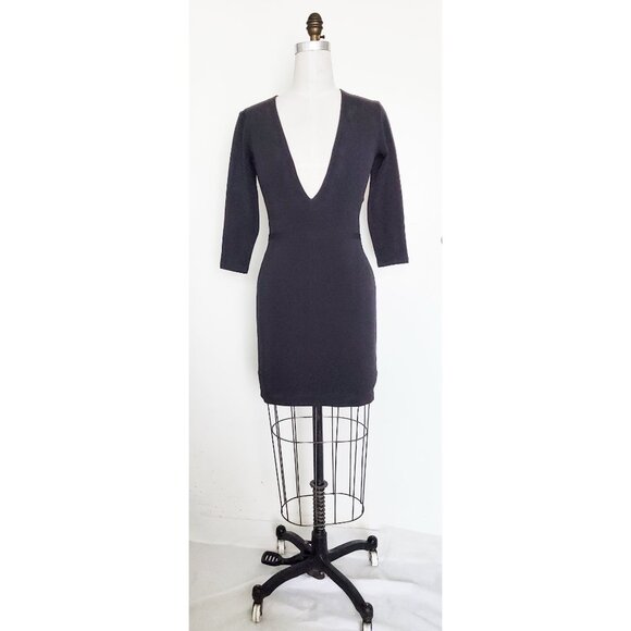 Bec + Bridge Womens Imperial Deep V Dress Bodycon Black Mini - Picture 5 of 10